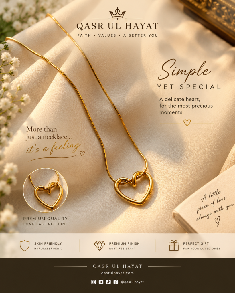 Elegant Gold Heart Pendant Necklace – Premium Minimalist Jewelry Gift for Her